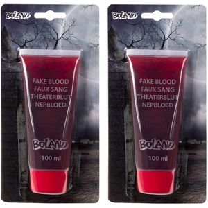 2x stuks tube vloeibaar nepbloed horror schmink 100 ml - Halloween verkleed accessoires/make-up