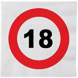 Verjaardag feestartikelen tafel dekken set 18 jaar verkeersbord/stopbord thema - 8x bordjes - 8x bekertjes - 16x servetten