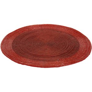 1x stuks placemats/onderleggers rood rond D35 cm - Diner/kerstdiner tafel placemats
