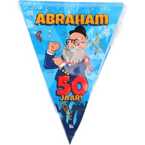 50 Abraham party vlaggenlijn 10 meter - 50 jaar verjaardag feestartikelen