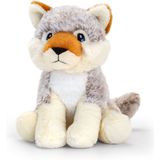 Keel Toys - Pluche knuffels combi-set dieren wolf en bruine beer 25 cm