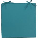 6x Stoelkussens voor binnen- en buitenstoelen in de kleur petrol blauw 40 x 40 cm - Tuinstoelen kussens