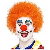 Clowns verkleed afro pruik oranje voor volwassenen - Carnaval clown feest accessoires