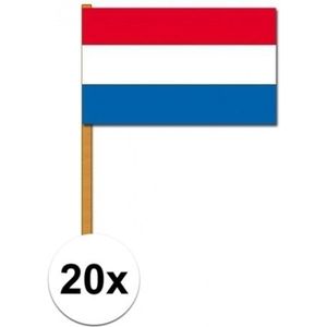20x Nederlandse luxe zwaaivlaggen 30x45 cm