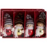 IKO kersthangers ornamenten -poppetjes - 8x st- gekleurd - hout -7 cm