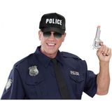 4x stuks zwarte politie pet voor volwassenen - Carnaval verkleed hoeden/petjes