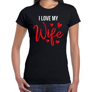 I love my wife t-shirt voor dames - zwart - Valentijnsdag - valentijn cadeautje voor haar