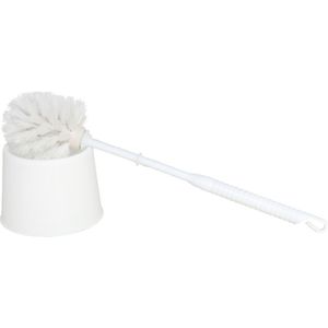 Wc/toiletborstel en houder wit 33 cm van kunststof - Toilet/badkameraccessoires wc-borstel