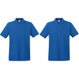 2-Pack maat 2XL blauw polo shirt premium van katoen voor heren - Polo t-shirts voor heren