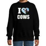 I love cows sweater met dieren foto van een koe zwart voor kinderen - cadeau trui koeien liefhebber - kinderkleding / kleding
