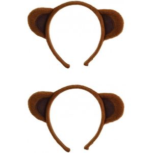 2x stuks beren verkleed oren diadeem - Carnaval dieren pakjes accessoires