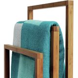Handdoekenrek Titan - voor in de badkamer - bamboe hout - lichtbruin - 42 x 24 x 82 cm