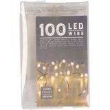 Draadverlichting lichtsnoer met 100 lampjes warm wit op batterij 1000 cm - Lichtdraden/lichtsnoeren - kerstverlichting
