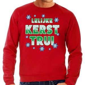 Foute Kersttrui / sweater - Lelijke Kerst trui- rood voor heren - kerstkleding / kerst outfit