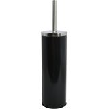 MSV Badkamer accessoires set - zwart - metaal - pedaalemmer 6L en toiletborstel in houder