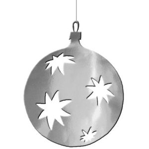 Kerstbal hangdecoratie zilver 40 cm van karton - Kerstversiering - Kerstdecoratie
