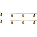 2x stuks solar buiten feestverlichting lichtsnoeren met 10 lampjes/bollampjes 450 cm - tuinverlichting - LED sfeerverlichting