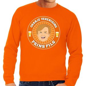 Oranje vereniging Prins Pils sweater oranje heren -  Koningsdag kleding