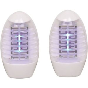 Set van 2x stuks elektrische Led insectenlampen/insectenbestrijders 22V - Muggenlampen voor in het stopcontact