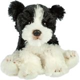 Pluche Knuffeldier Hond - Border Collie - Zwart/Wit - 13 cm - Huisdieren Thema - Knuffel Huisdieren