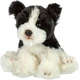 Pluche Knuffeldier Hond - Border Collie - Zwart/Wit - 13 cm - Huisdieren Thema - Knuffel Huisdieren