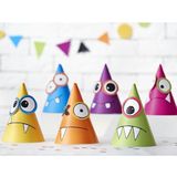 18x stuks DIY feesthoedjes monsters thema - Party verjaardag hoedjes