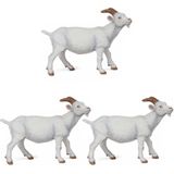 Papo -  Set van 3x stuks speelgoed dieren figuur witte geiten 9 cm