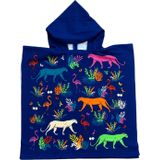Set van bad cape/poncho met strand/badlaken microvezel - Strandhanddoeken voor kinderen met dieren