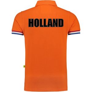 Luxe grote maten Holland supporter poloshirt - 200 grams katoen - heren - oranje - Nederland fan / EK / WK polo shirt / kleding