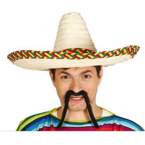 Guirca Mexicaanse Sombrero hoed voor heren - carnaval/verkleed accessoires - multi kleuren - dia 50 cm