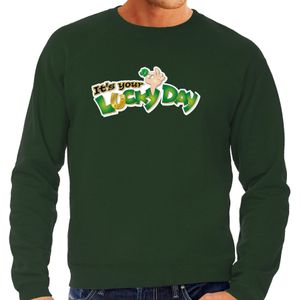 St. Patricks day sweater / trui groen - heren - Its your lucky day - Ierse feest kleding / kostuum/ outfit