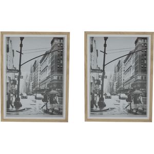 2x Stuks houten fotolijstjes 27 x 22 cm - geschikt voor een foto van 25 x 20 cm - Hangend / wandmontage