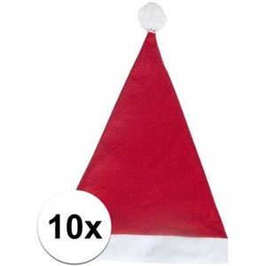 10x Rode voordelige kerstmuts voor volwassenen