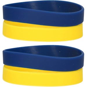 Supporters vlag Zweden set van 4x polsbandjes in de kleuren blauw en geel - Landen fanartikelen