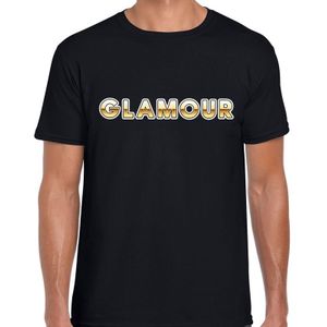 Fout Glamour t-shirt zwart met goud voor heren - fun tekst shirt