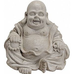 Happy boeddha beeld grijs 32 cm