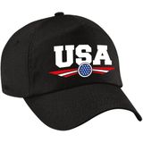 2x stuks amerika / USA landen pet zwart kinderen - Amerika / USA baseball cap - EK / WK / Olympische spelen outfit