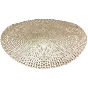 4x Ronde placemat/onderlegger mat goud 40 cm - Tafeldecoratie onderlegger rond 4 stuks