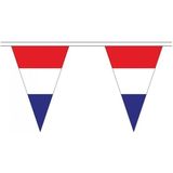 2x Stuks Nederland landen punt vlaggetjes 5 meter - Slinger/vlaggenlijn - Nederlandse vlag - Holland versiering slingers