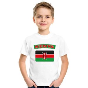 Kenia t-shirt met Keniaanse vlag wit kinderen