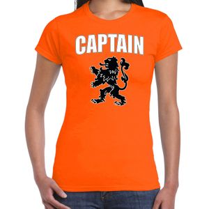 Oranje fan t-shirt voor dames - captain oranje leeuw - Nederland supporter - EK/ WK shirt / outfit