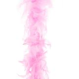 2x stuks carnaval verkleed veren Boa kleur lichtroze 2 meter - Verkleedkleding accessoire
