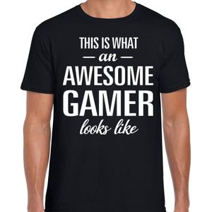 Awesome/geweldige Gamer cadeau t-shirt zwart heren - beroepen shirts / verjaardag cadeau