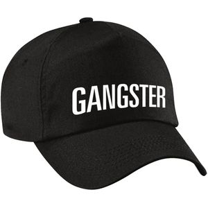 Gangster verkleed pet zwart voor kinderen - gangster baseball cap - carnaval verkleedaccessoire voor kostuum