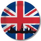 Papieren United Kingdom thema party borden 40x stuks - Union Jack vlaggen feestartikelen