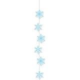 4x stuks sneeuwvlokken decoratie slinger 108 cm - Feestslinger van brandvertragend papier - Winter thema feestversiering