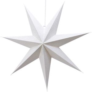Lumineo kerstster lampion - 60 cm - wit - E14 fitting