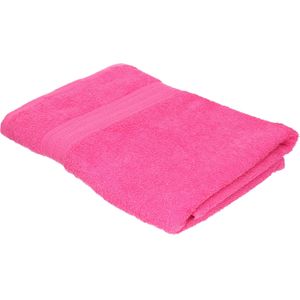 Voordelige badhanddoek fuchsia roze 70 x 140 cm 420 grams - Badkamer textiel handdoeken