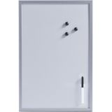 Magnetisch whiteboard/memobord met grijze rand 40 x 60 cm - Zeller - Kantoorbenodigdheden - Schrijf/tekenborden - Memoborden - Magnetische whiteboarden