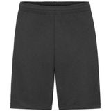 Zwarte shorts / korte joggingbroek voor heren - zwart - katoen - kort joggingbroekje